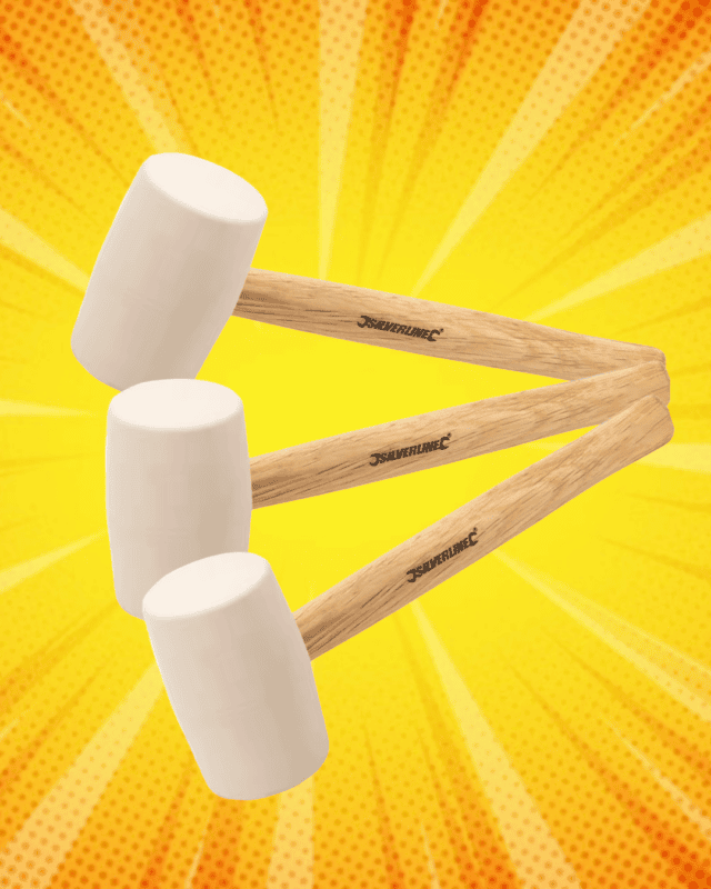 White rubber mallet set of 3: 16oz, 24oz, 32oz
